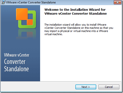 Welcome Installation Wizardfor Vmware Vcenter Converter Standalone Thumb