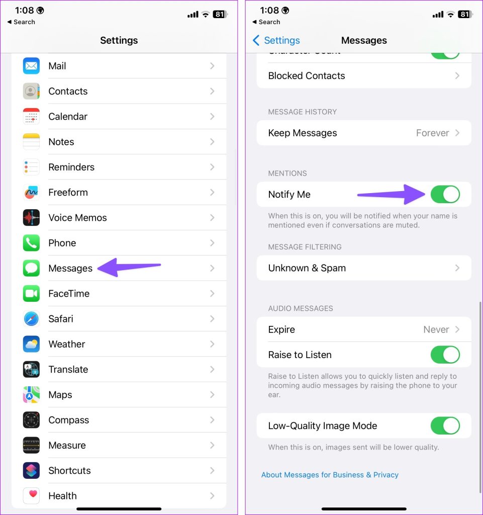 Disable notify on iPhone