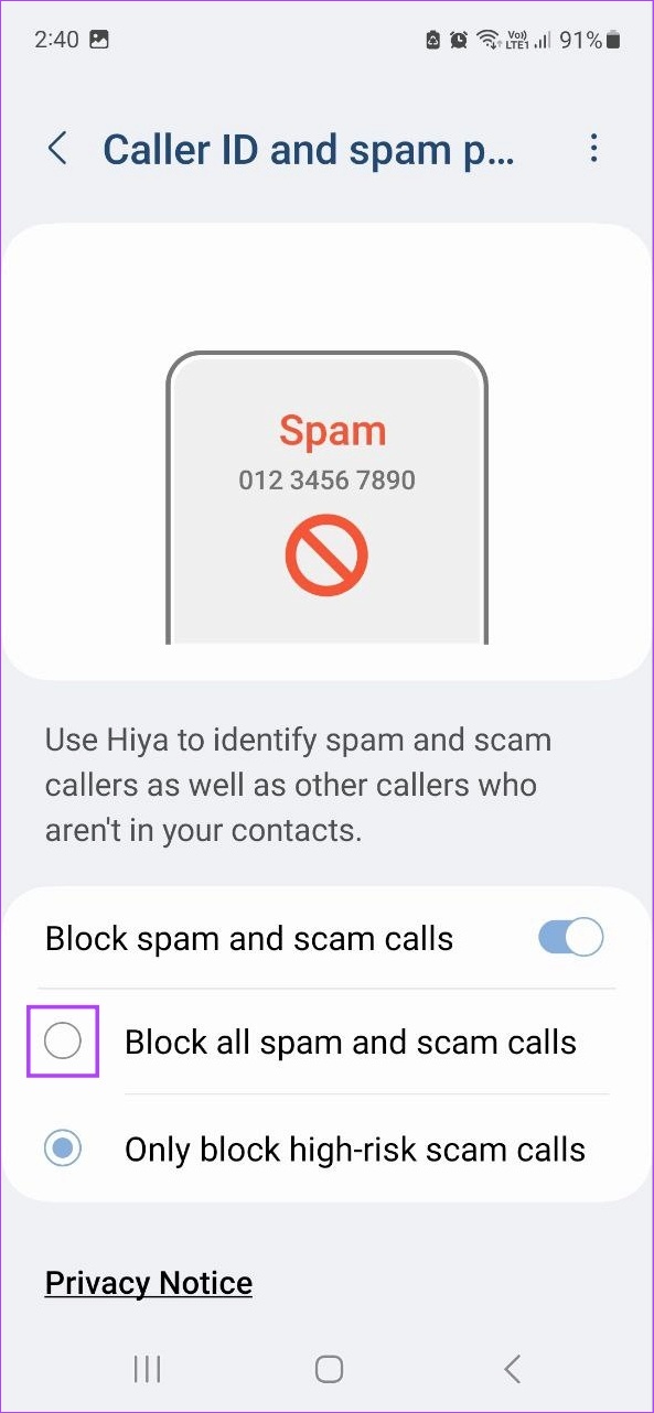 Block unwanted calls on Android