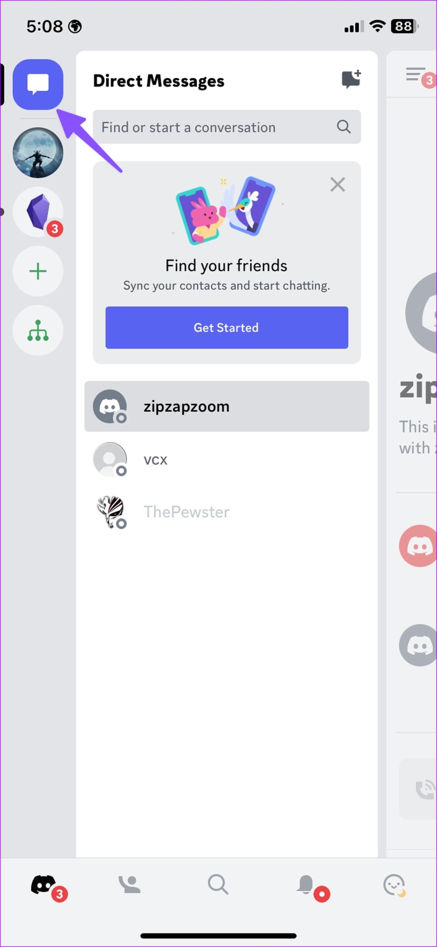 direct messages on Discord