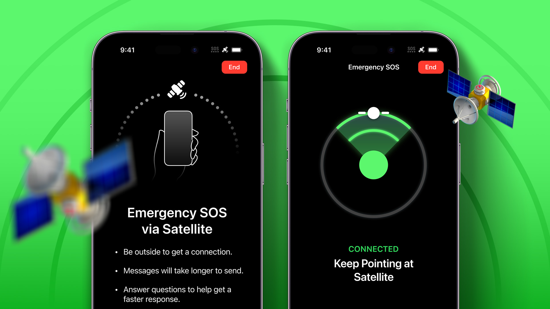What is satellite communication on the iPhone 14 and how does it work