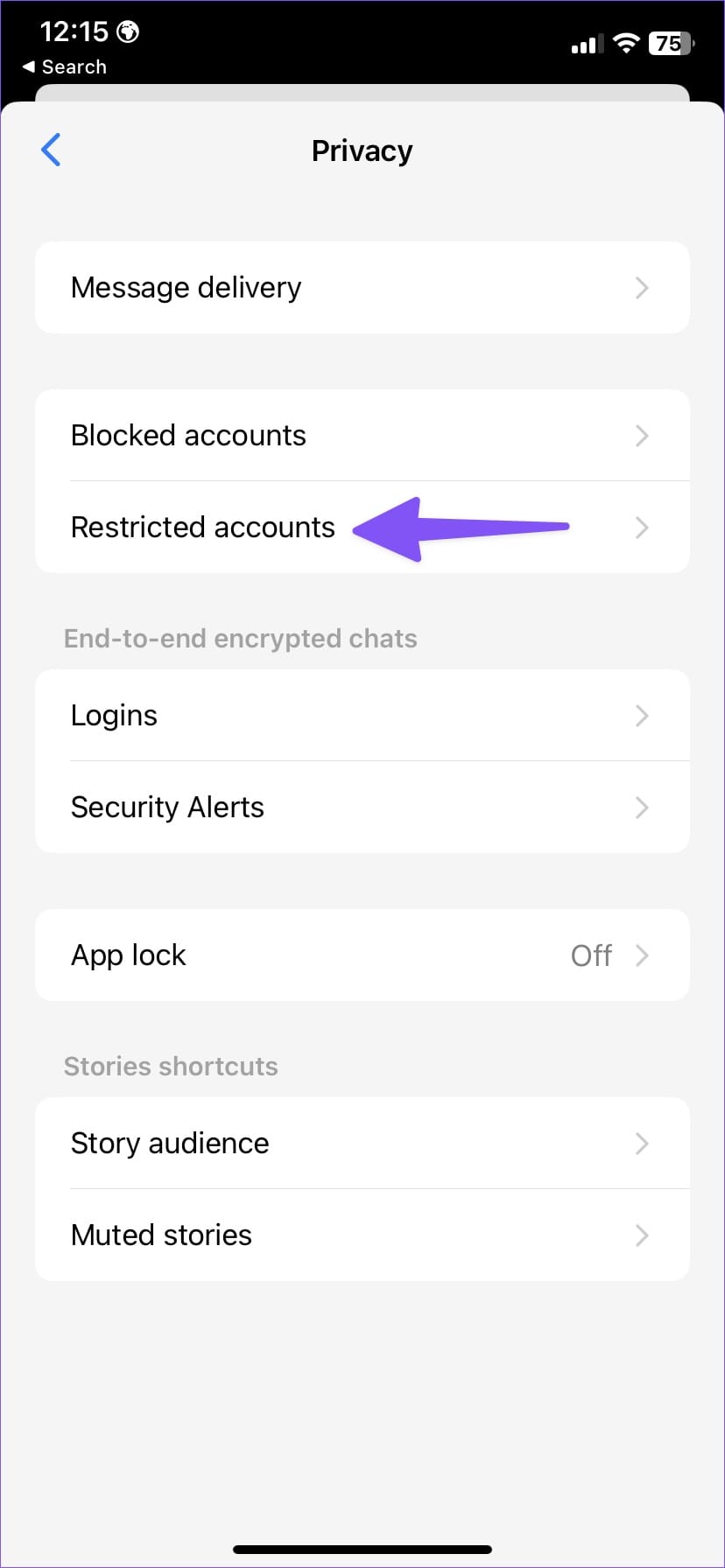 What happens when you restrict someone on messenger 6 1