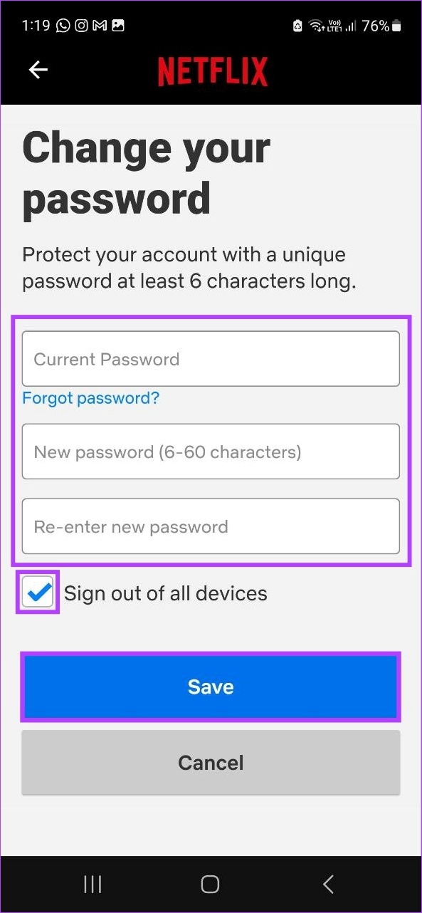 Enter password & tap on Save