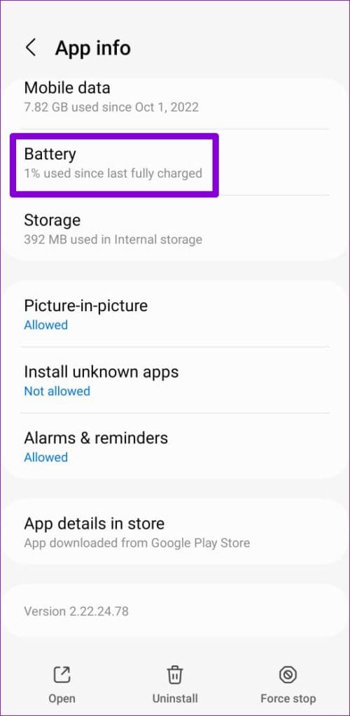 WhatsApp Battery Usage on Android
