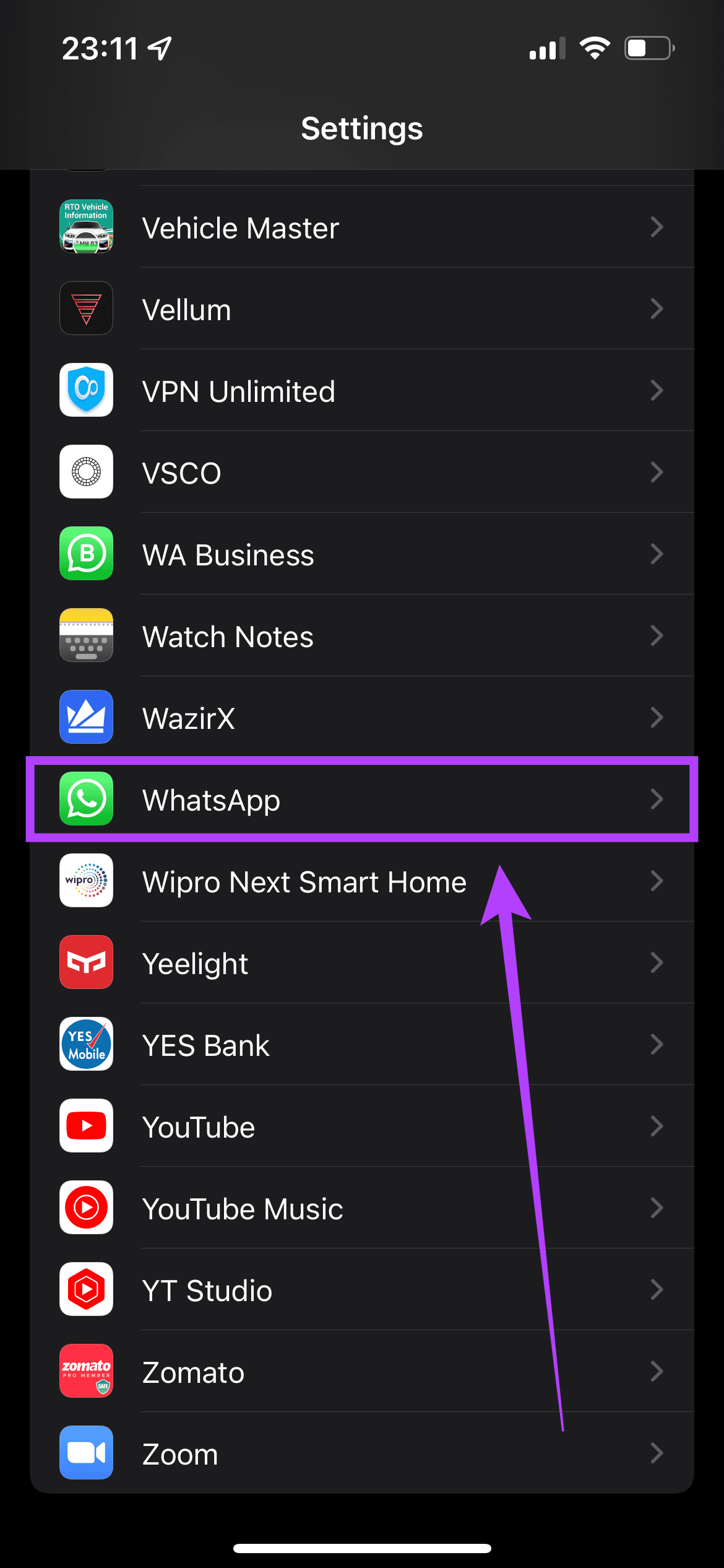 WhatsApp reconecting issue settings