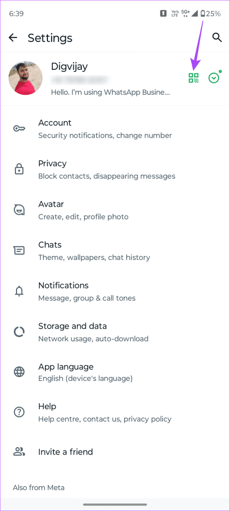 WhatsApp Settings Menu in Andriod 1