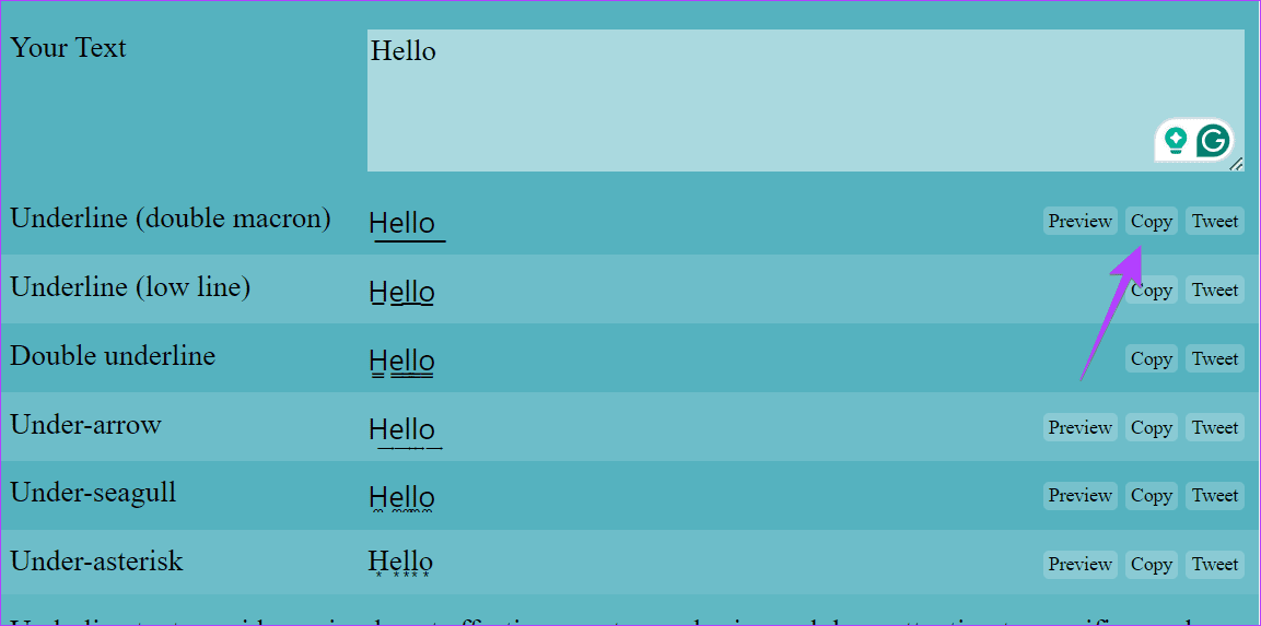 WhatsApp font tip underline text - 12