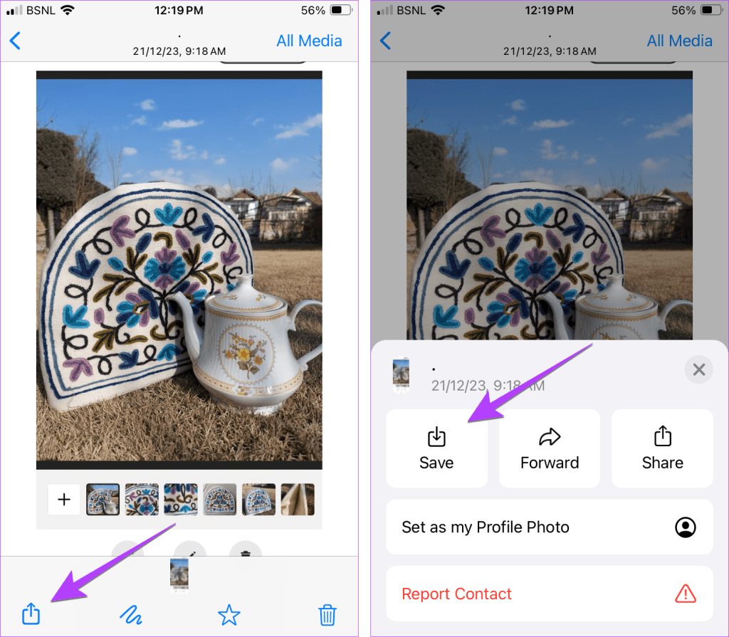 WhatsApp iPhone save to Photos app