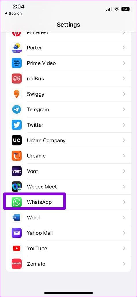 WhatsApp on iPhone