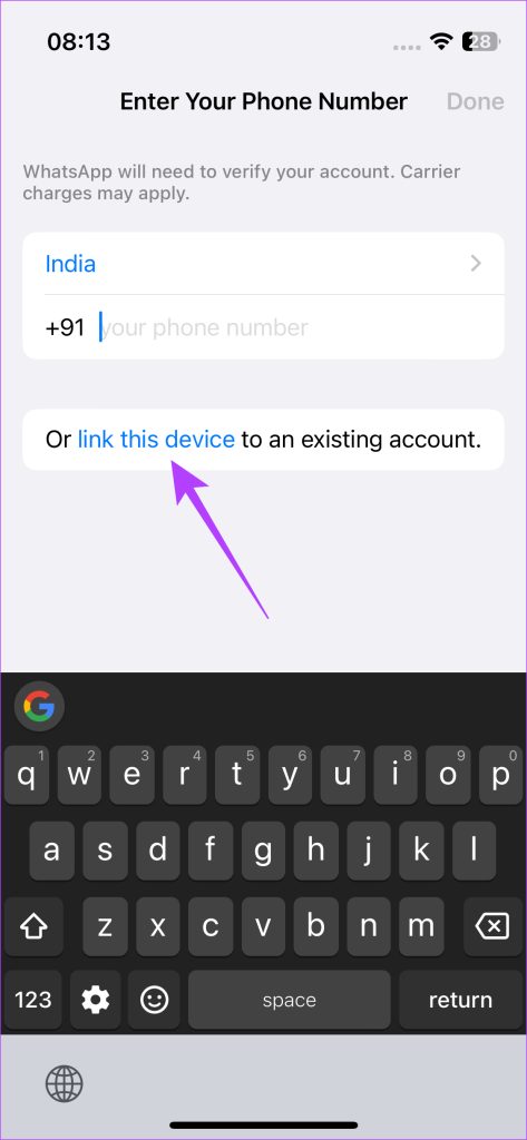 Select link a device