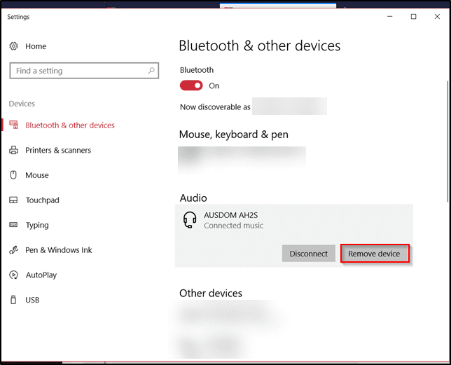 Windows 10 Remove Bluetooth Device 1