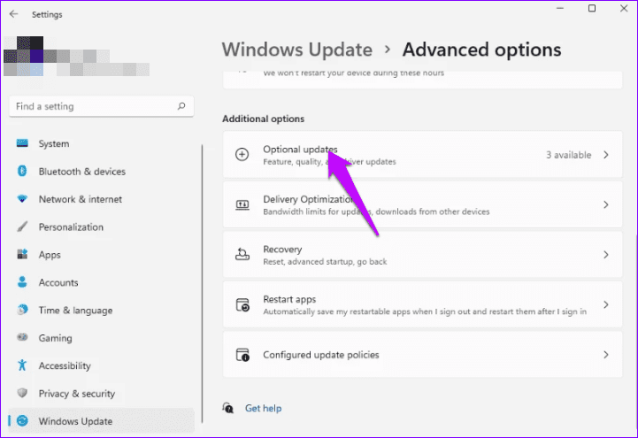 Windows 11 optional updates