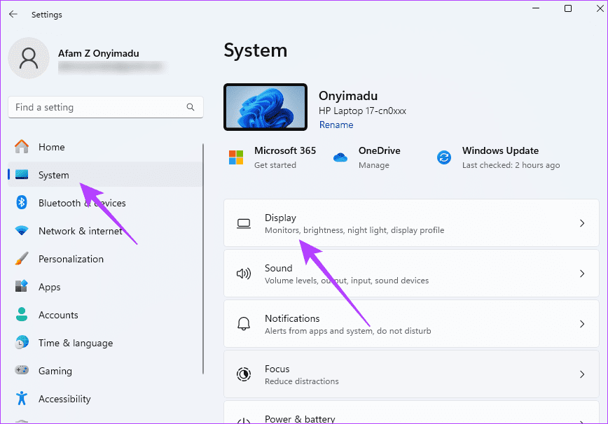 Windows Display settings