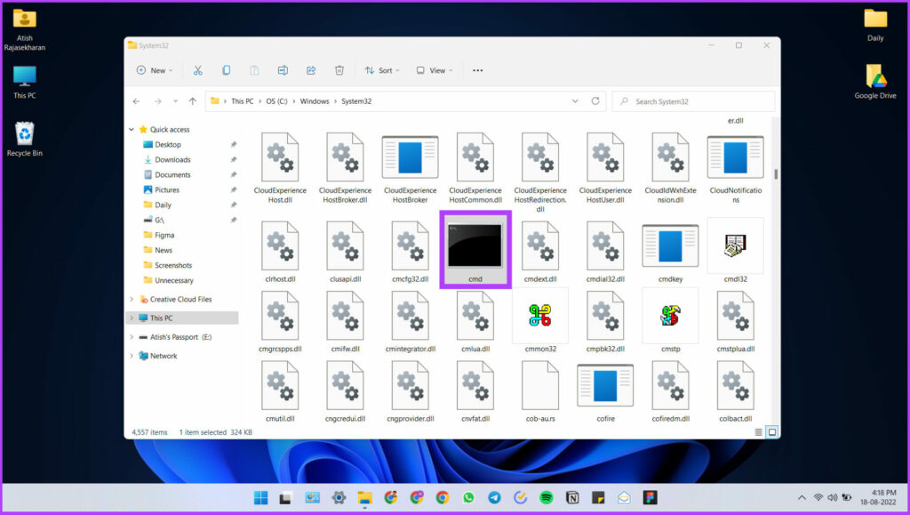 Windows File Explorer CMD file