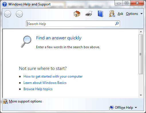 Windows Help Support