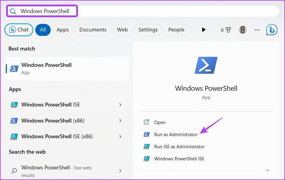 _Windows PowerShell in Start Menu
