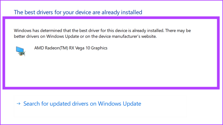 Windows will show you driver details if an update is available install it and reboot your system