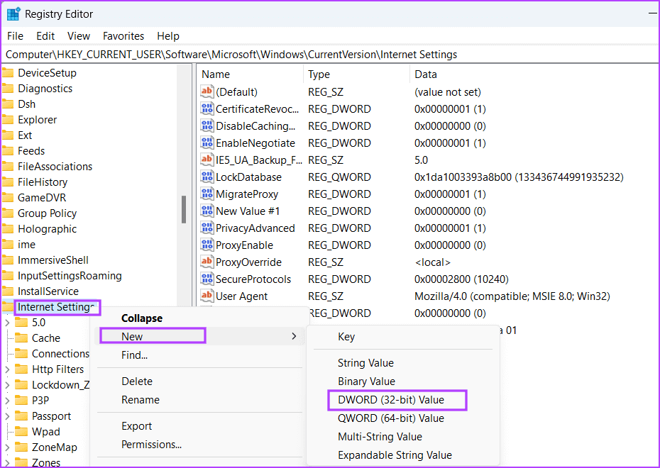 Wipe Proxy Settings Using Registry Editor