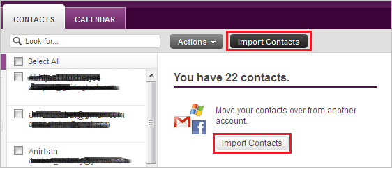 Yahoo Mail Import Contacts