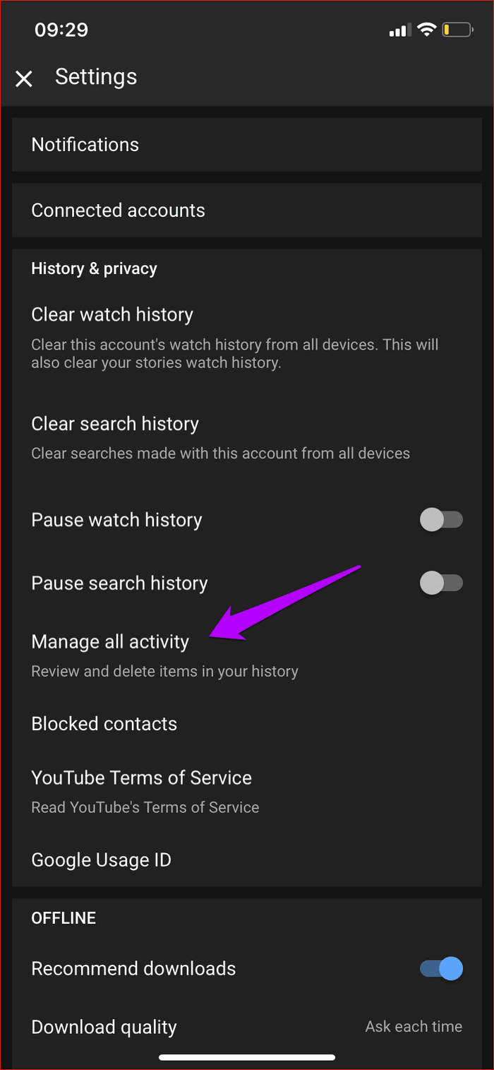 You Tube Clear Search Watch History Iphone 13
