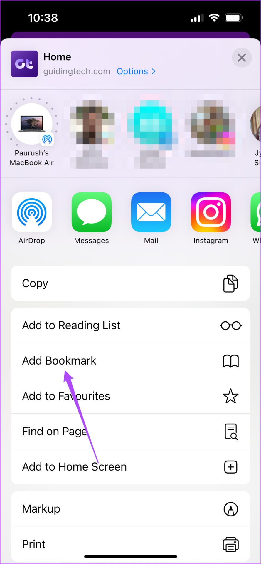 add safari bookmark to desktop on ipad
