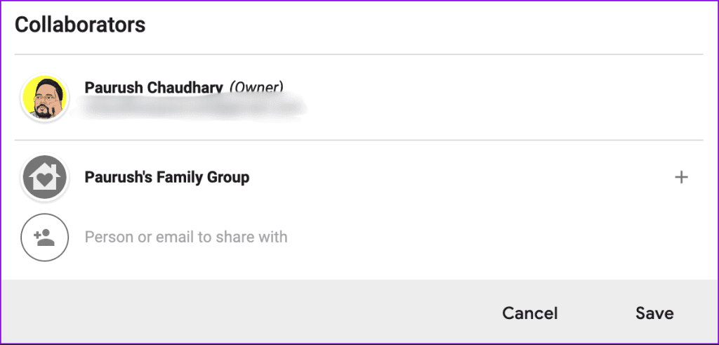 add collaborators to google keep note
