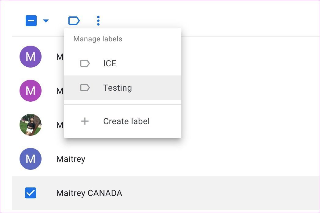Add contact to label