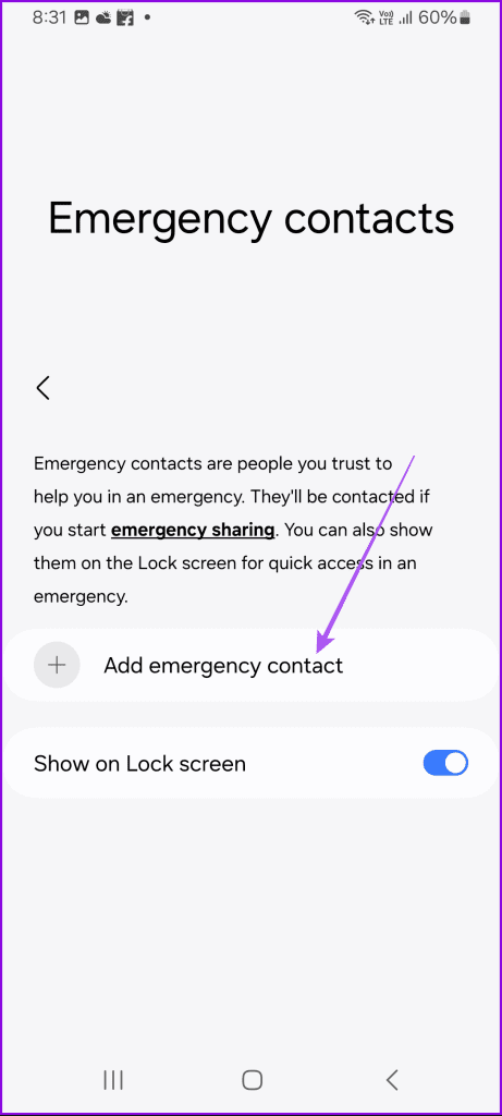 add emergency contact samsung