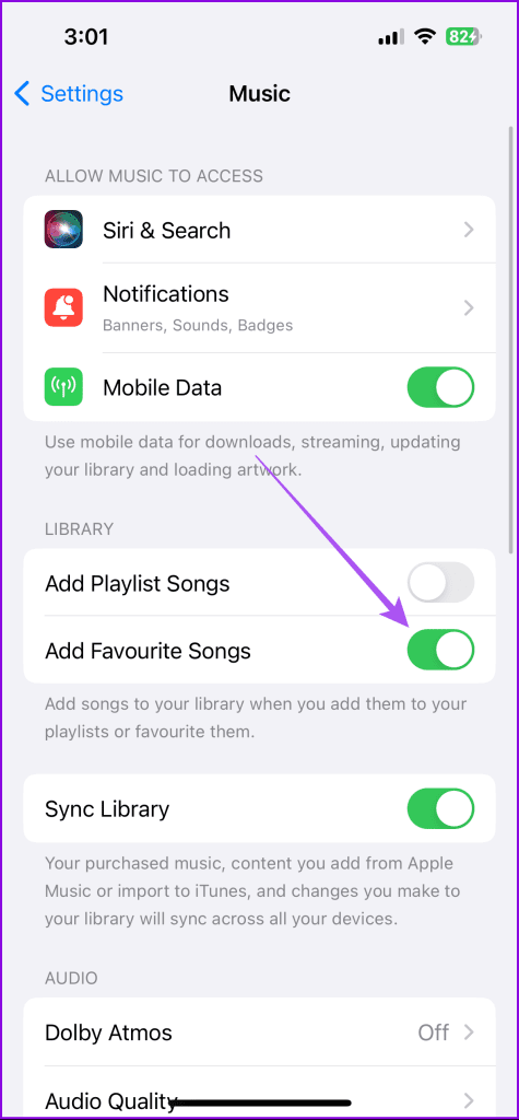 add favorites to library apple music iphone