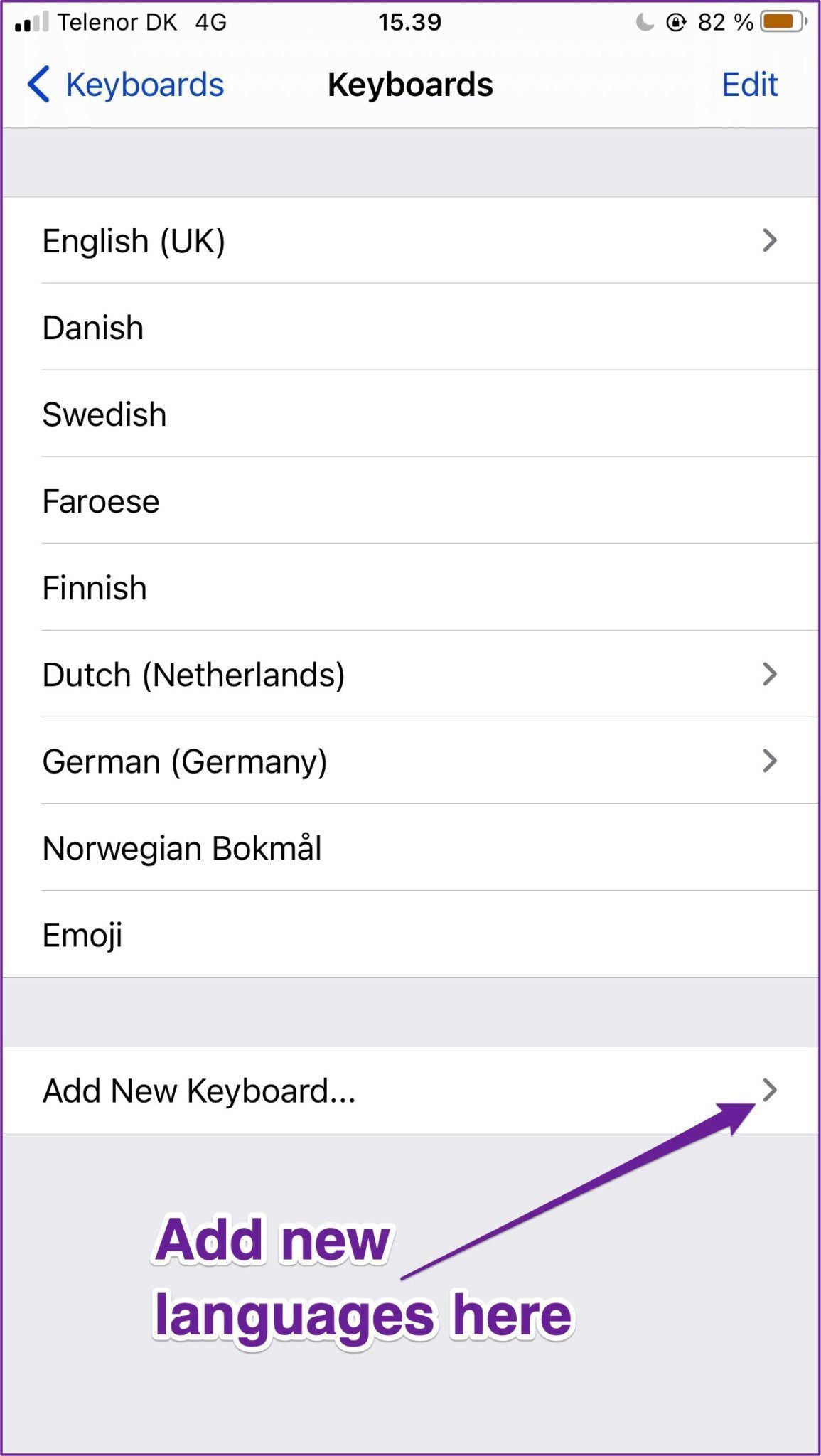 Add new keyboard languages on iphone