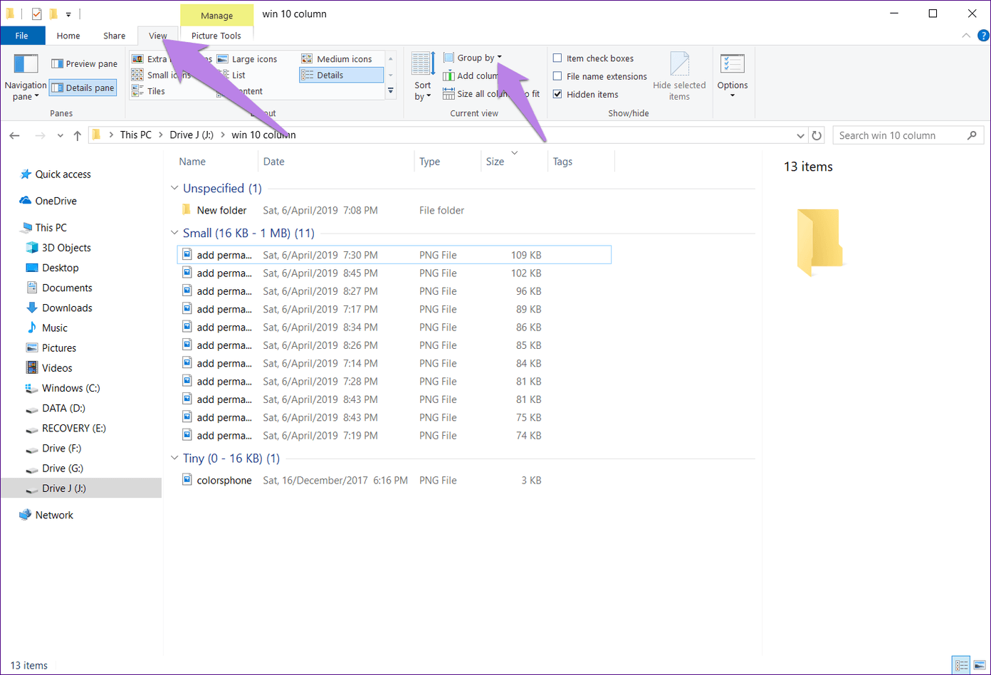 Add Permanent Column File Explorer 13