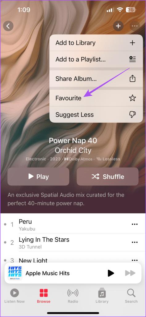 add playlist as favorite apple music iphone