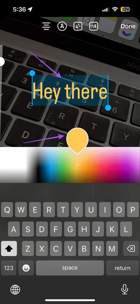 add rainbow text instagram story