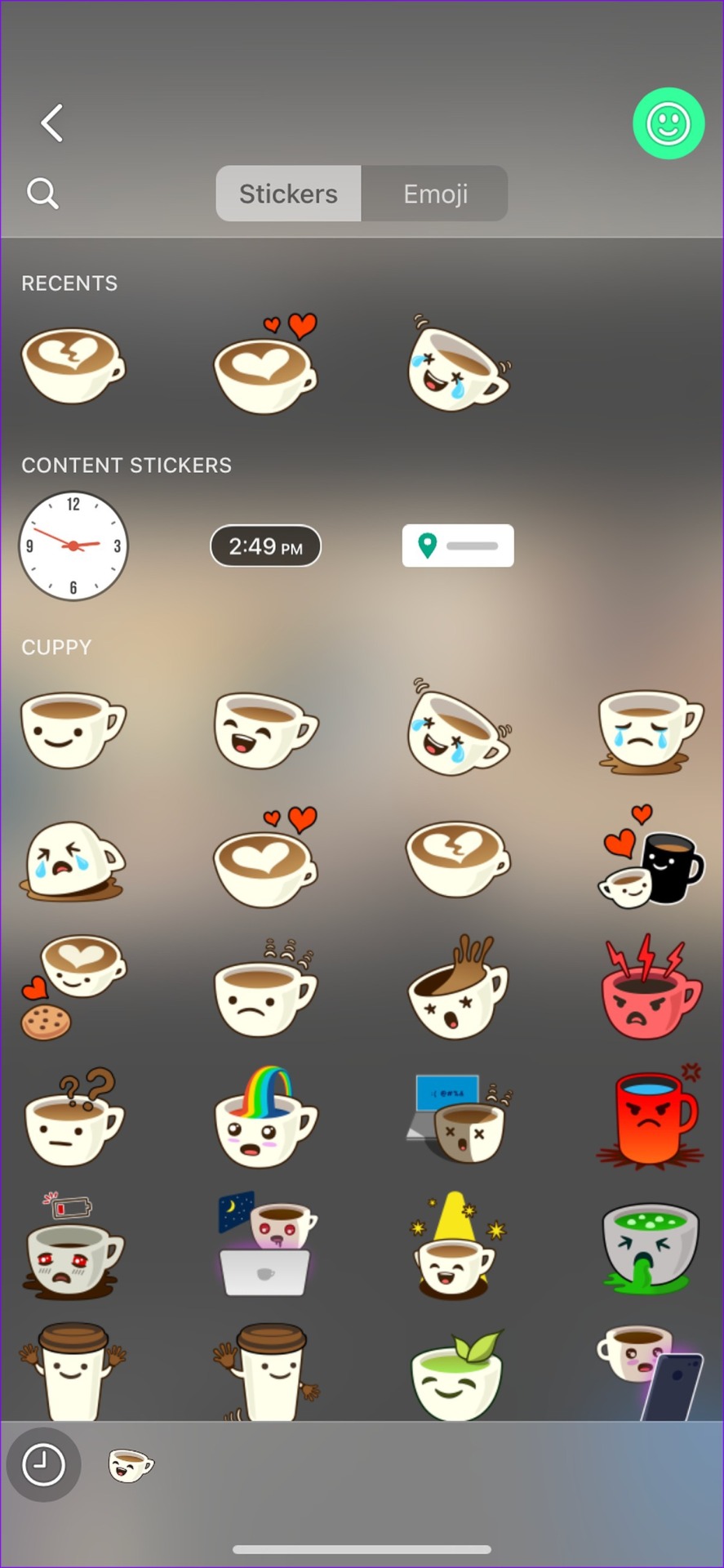 whatsapp stickers menu
