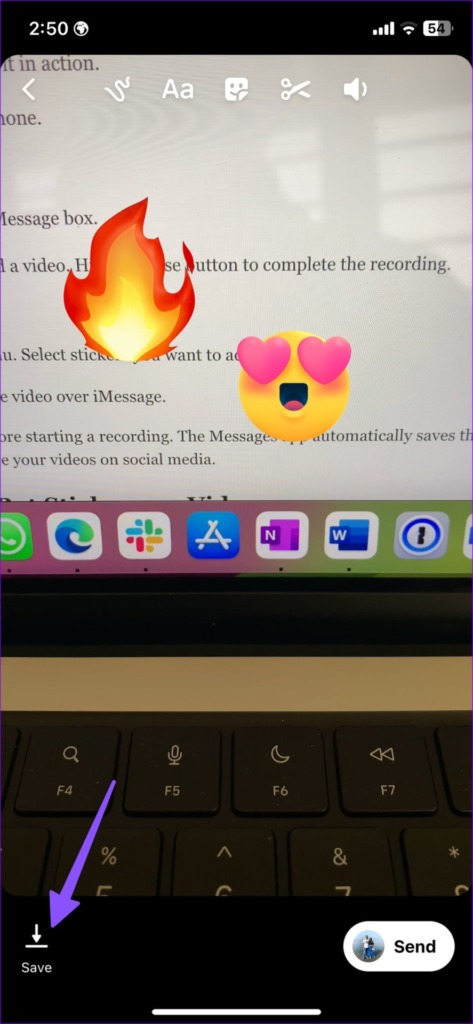 saved edited video in messenger