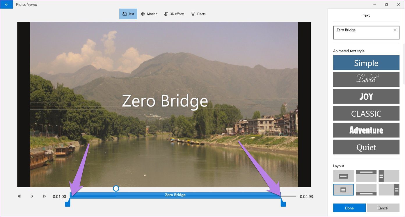 Add Text To Video In Microsoft Photos Video Editor 4