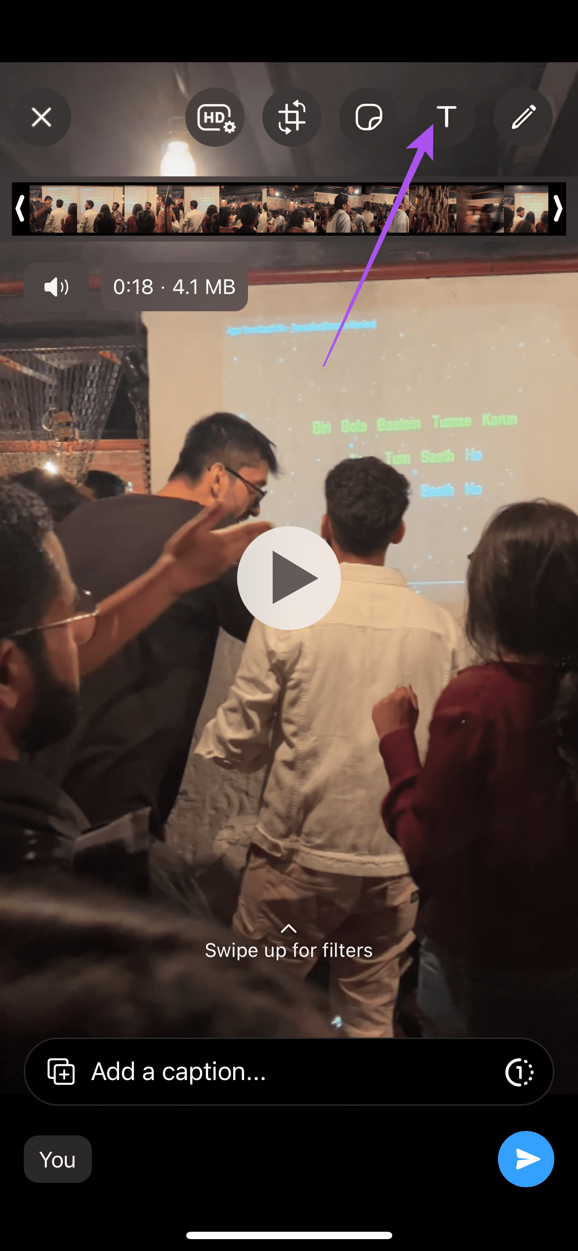 add text whatsapp video edit