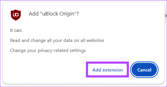 add the uBlock Origin extension