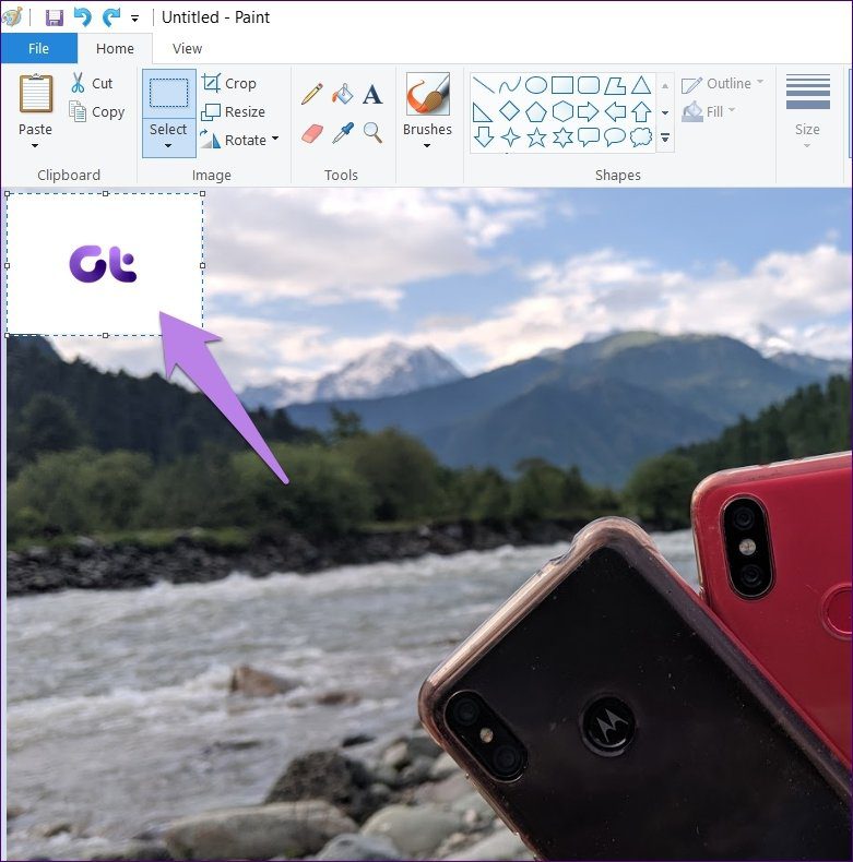 Add transparent image over another picture in paint and paint 3d 4