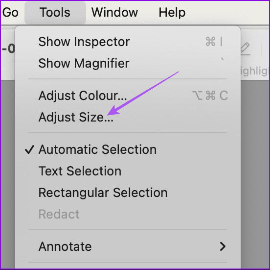 adjust size preview mac