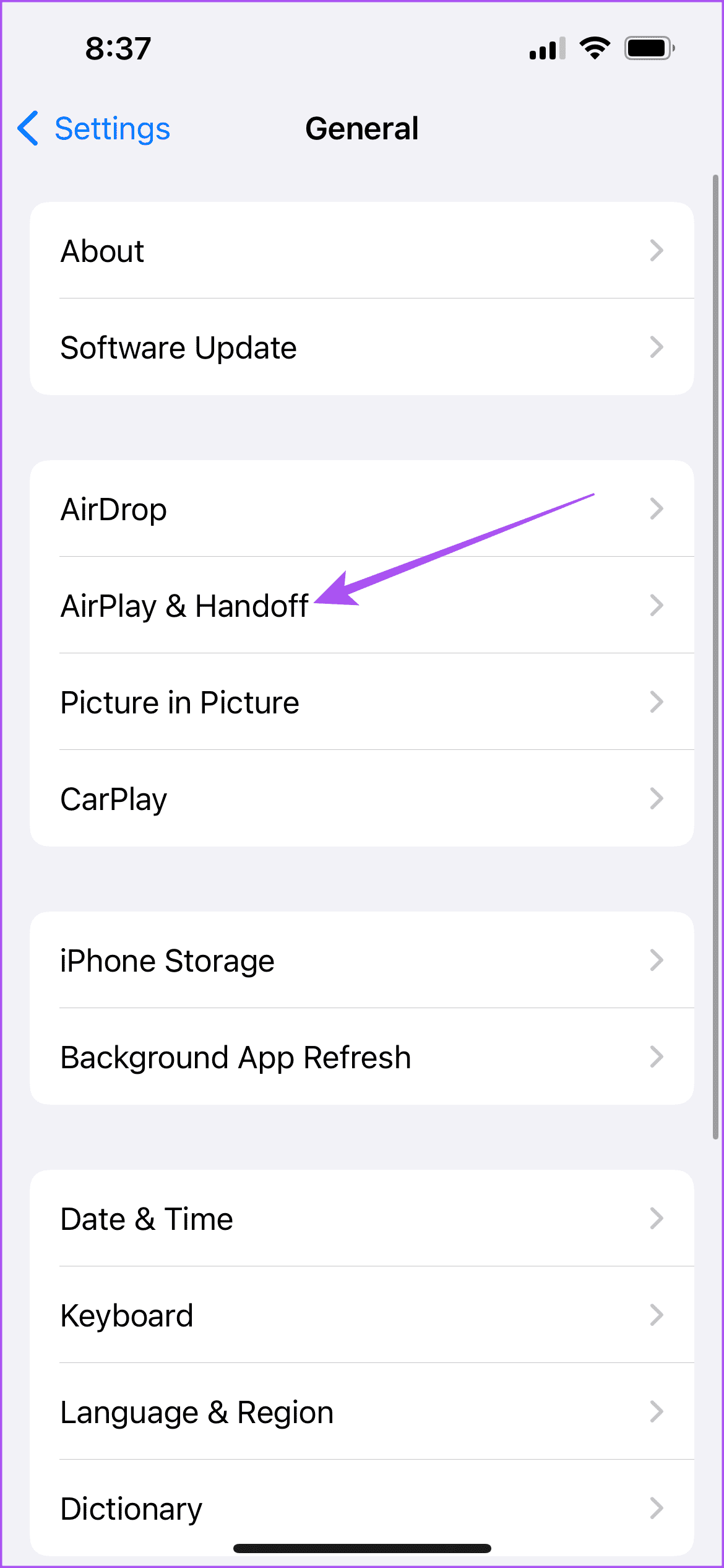 airplay and handoff iPhone