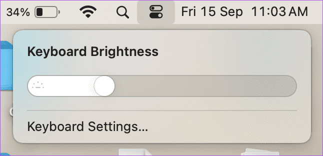 ajdust keyboard brightness control center mac