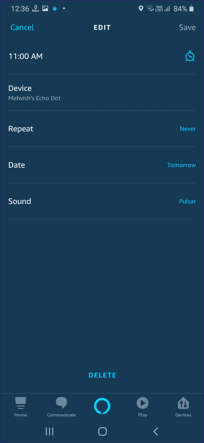 Alexa alarms on echo guide 5