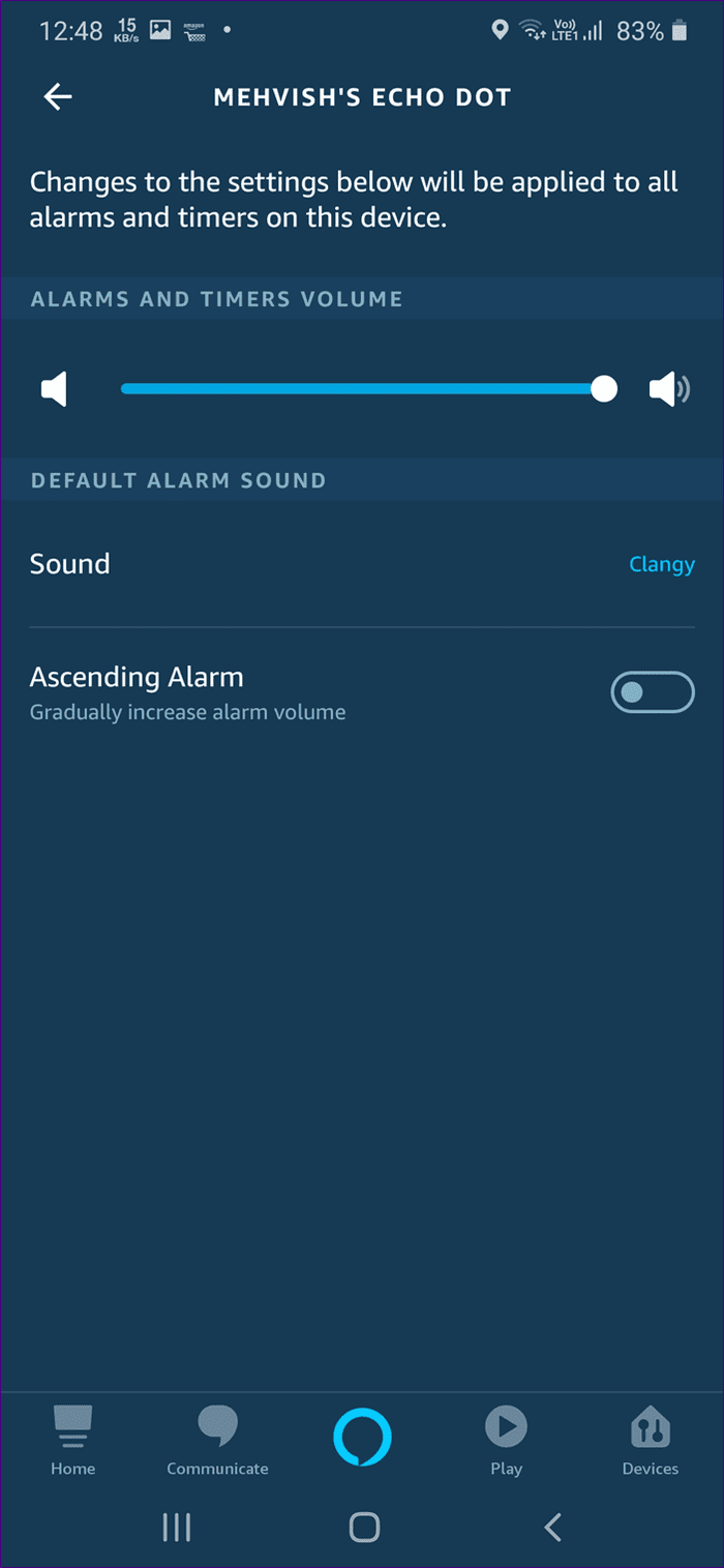 Alexa alarms on echo guide 9