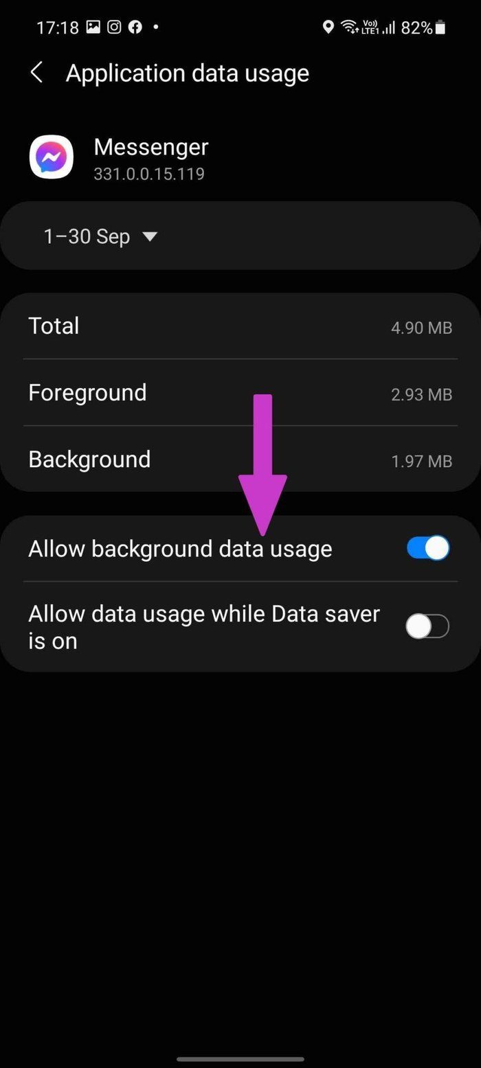 Allow background data usage