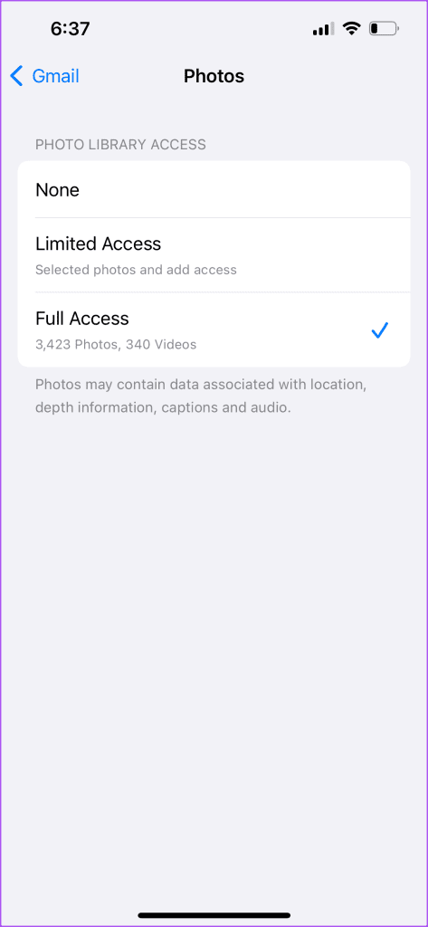 allow file access gmail iphone