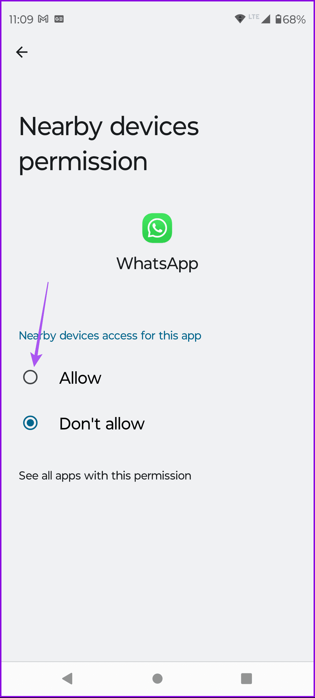 allow nearby devices to connect whatsapp android