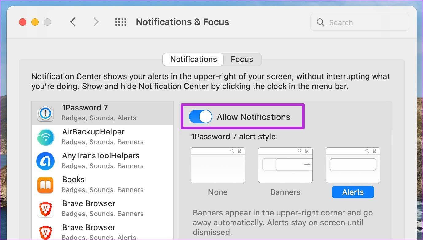 Allow notifications for mac