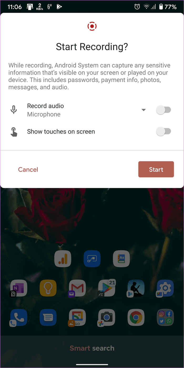 Android 11 screen recorder not showing up 9
