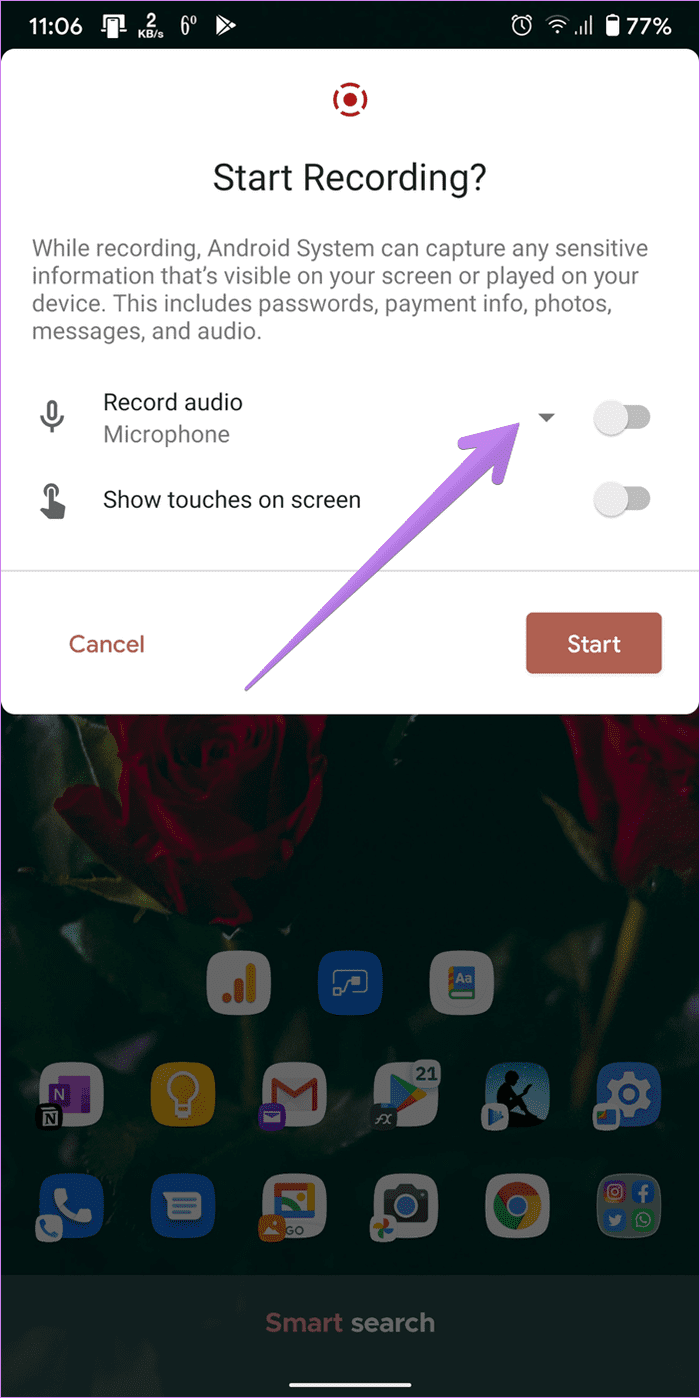 Android 11 screen recorder not working 3
